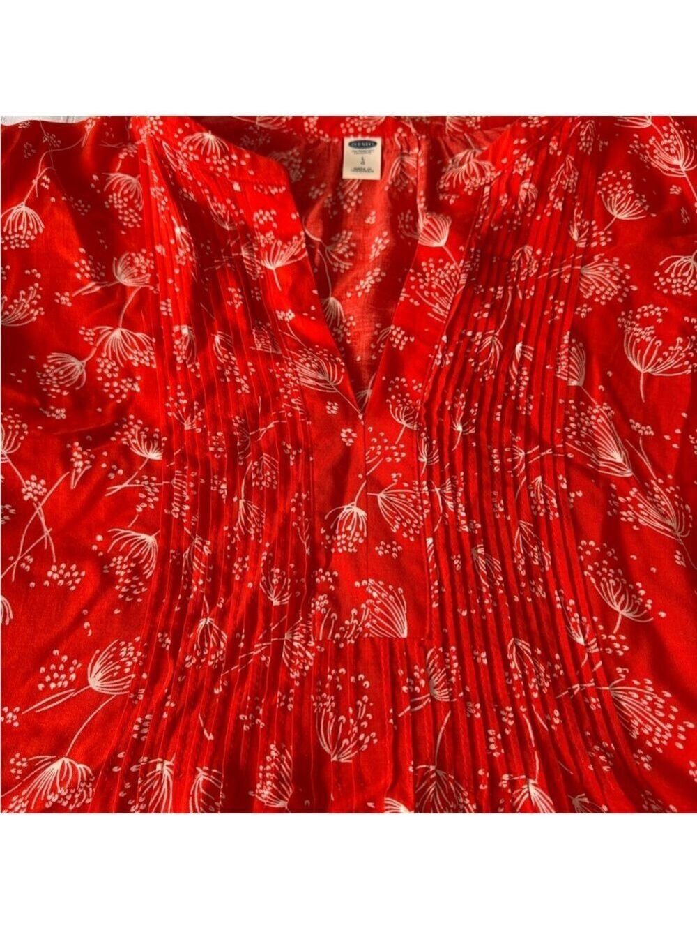 Red / orange Floral Women's Top - Picture 2 of 7